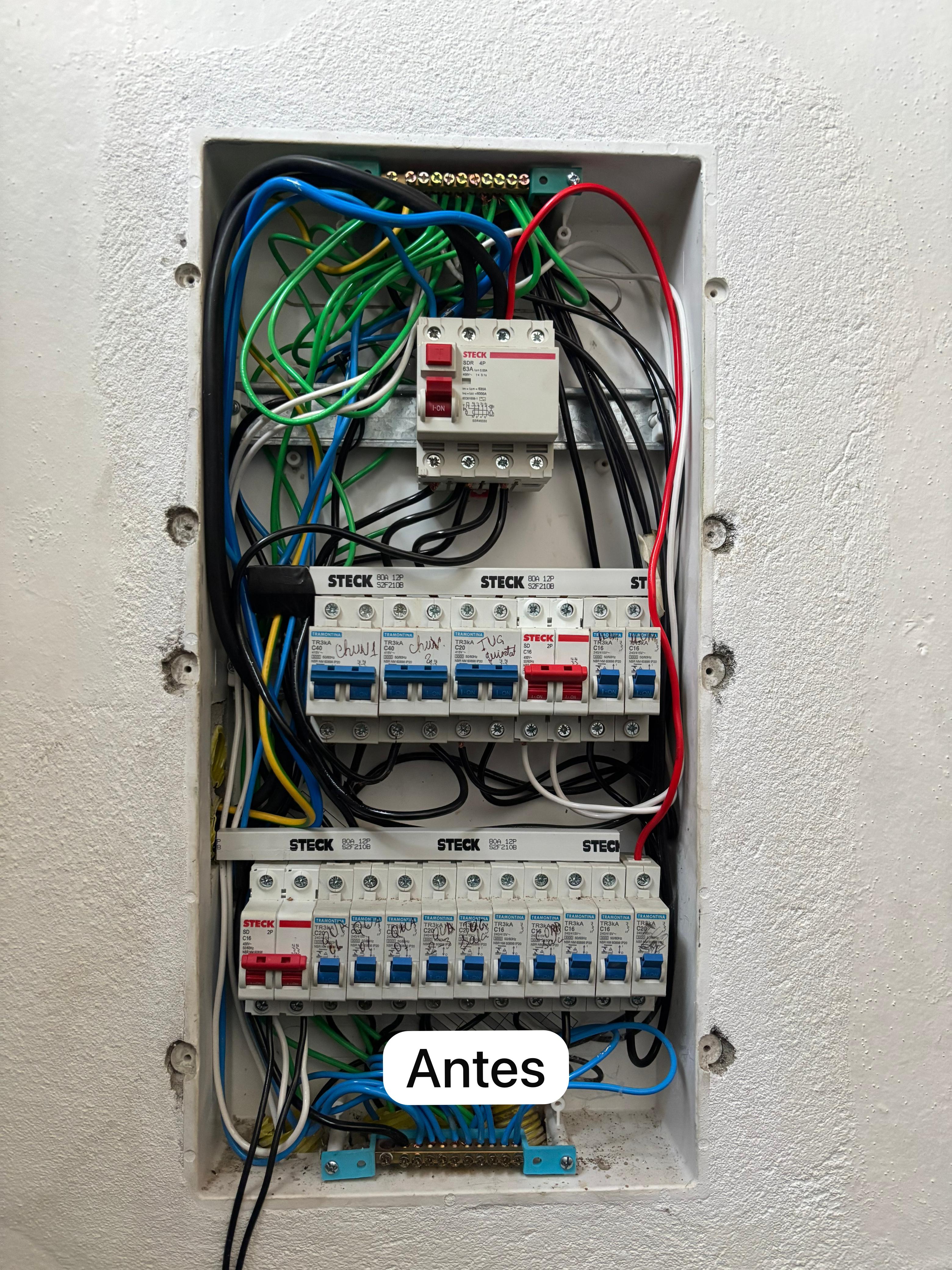 Quadro elétrico depois do serviço